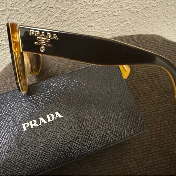 Prada Tortoiseshell and Yellow Sunglasses - Picture 11 of 12